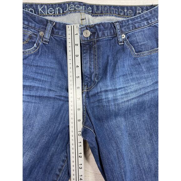 Calvin Klein Jeans Womens 32/14 Blue Ultimate Boot Cut Stretch Denim Dark Wash - Picture 5 of 10